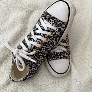 Converse Leopard Print Sneakers with Black and White Details